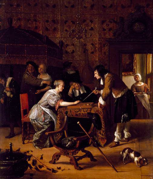 Spelar Trick-Track, 1667 av Jan Havickszoon Steen