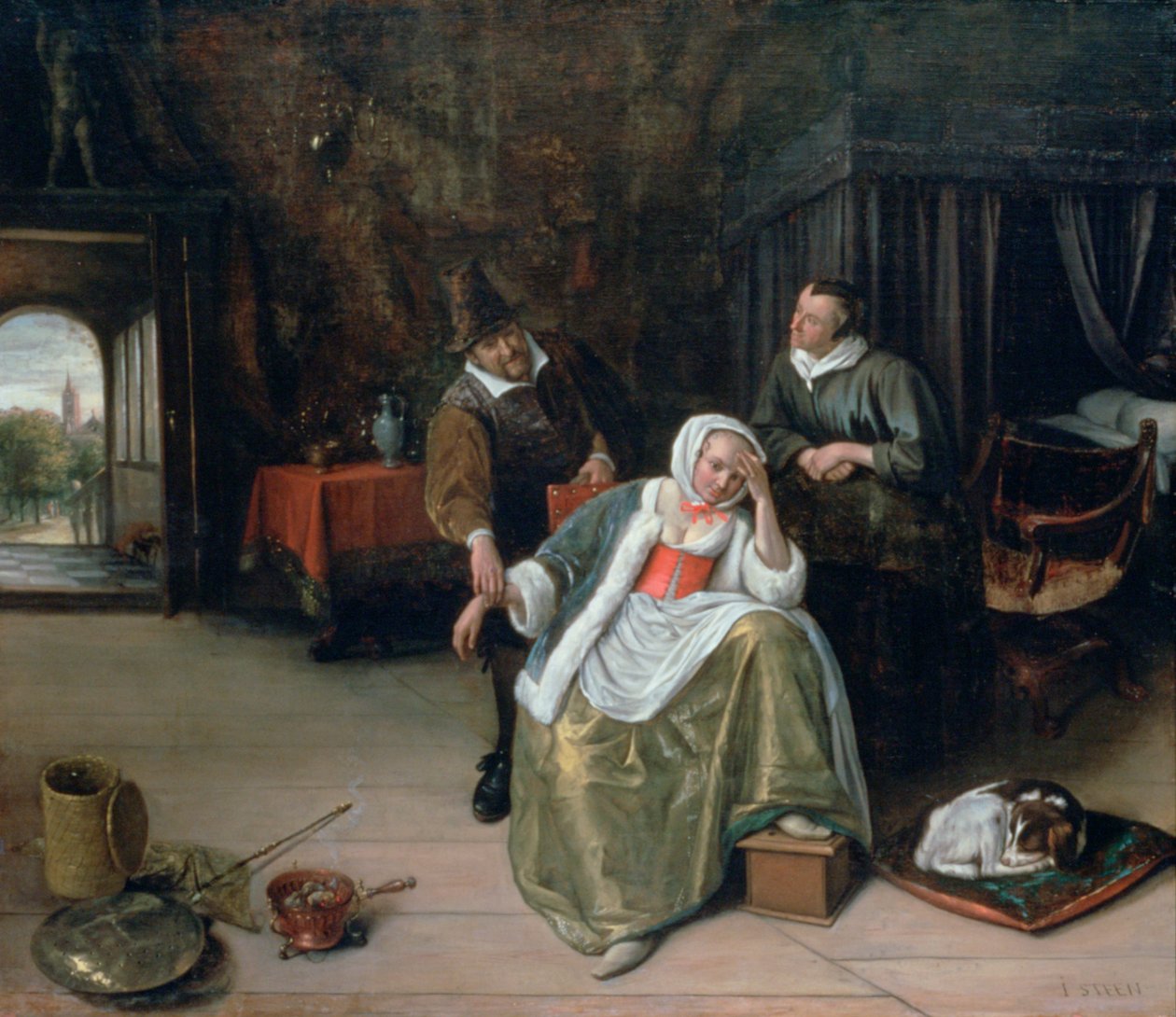 Den kärlekssjuka jungfrun, c1660 av Jan Havickszoon Steen