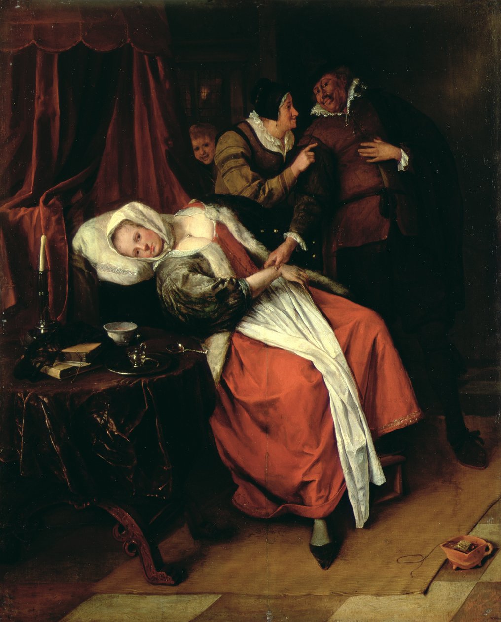 Patienten och läkaren, 1660-talet av Jan Havickszoon Steen