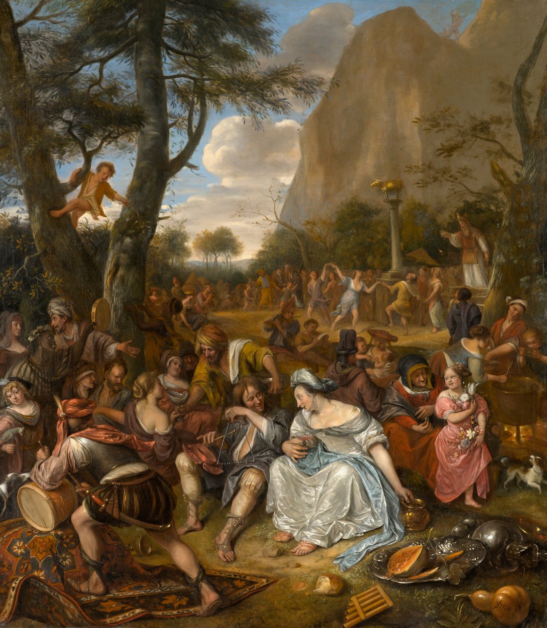 Dyrkan av guldkalven, ca 1672-1675 av Jan Havickszoon Steen