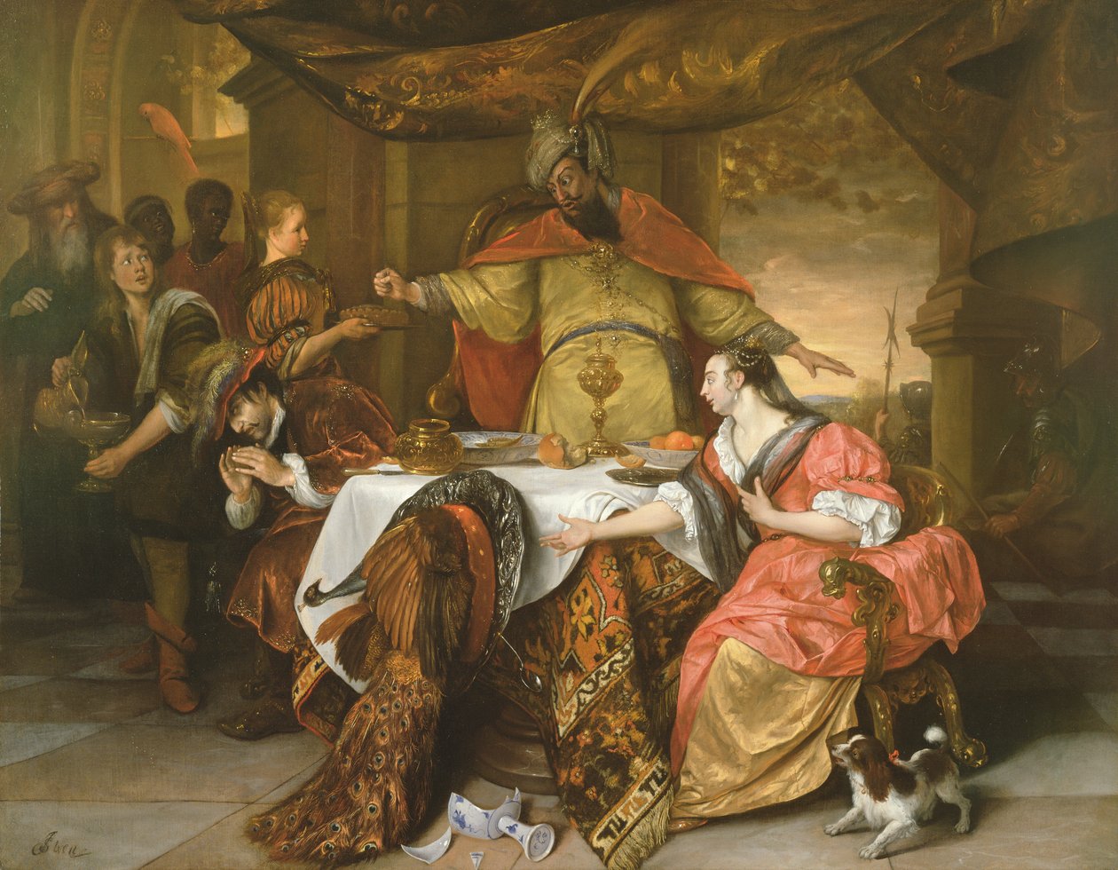 Ahasverus vrede, ca 1670 av Jan Havickszoon Steen