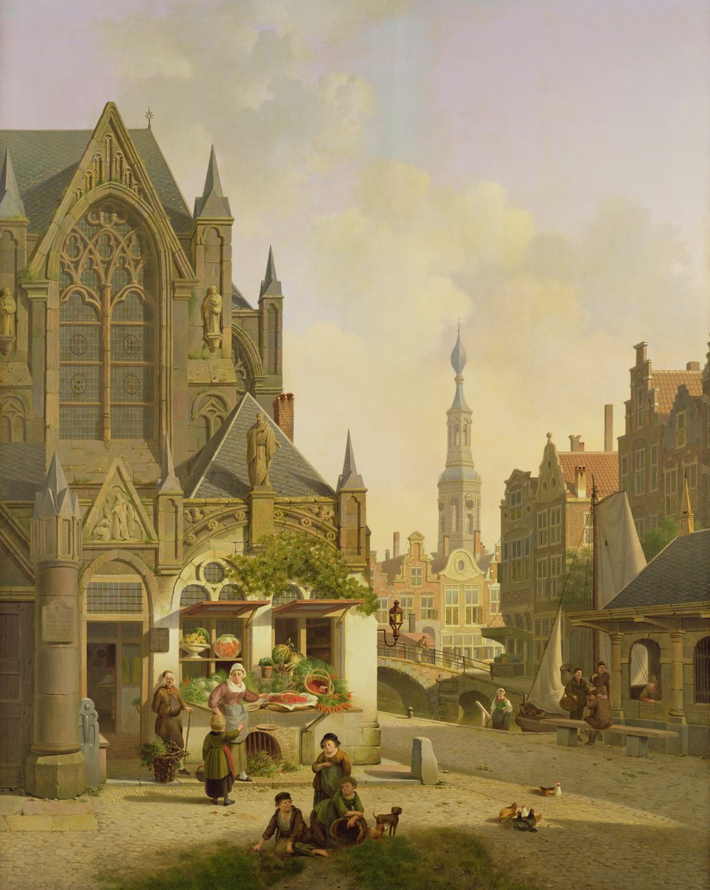 Grönsaksstall i en holländsk stad av Jan Hendrik Verheyen