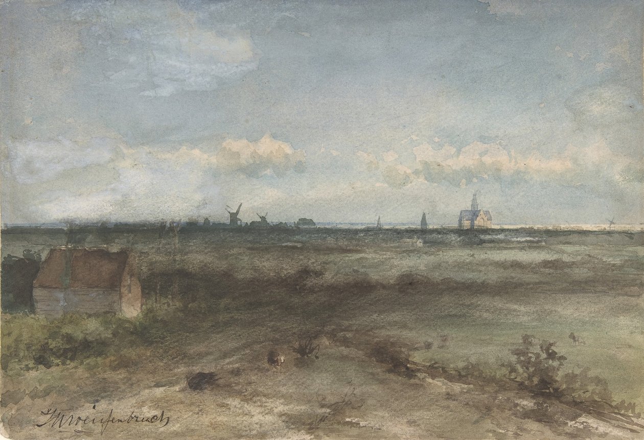 Utsikt över Haarlem från sanddynerna, mitten av 1800- och början av 1900-talet. av Jan Hendrik Weissenbruch