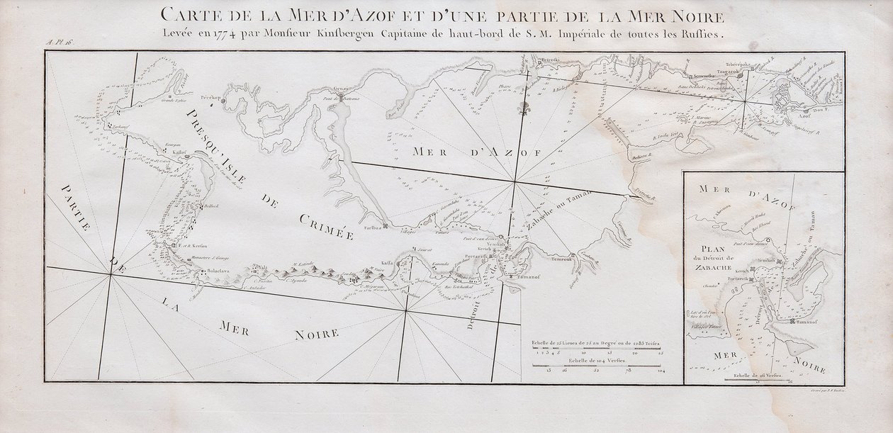 Karta över Krim och Azovska havet, 1774 av Jan Hendrik van Kinsbergen