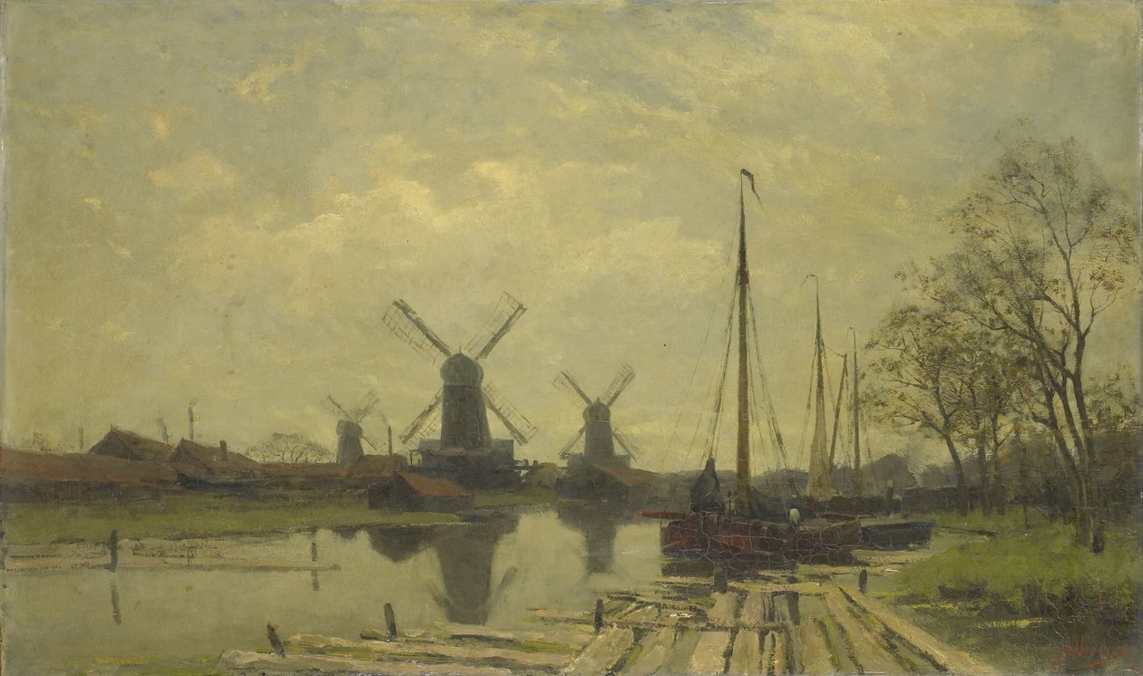 Vattenväg nära Baarsjes, Amsterdam av Jan Hillebrand Wijsmuller
