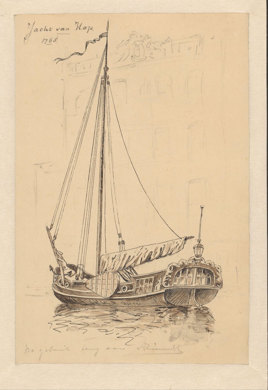 Segelfartyg från 1768 Hop Hunt (titel på objekt) av Jan Hoynck van Papendrecht