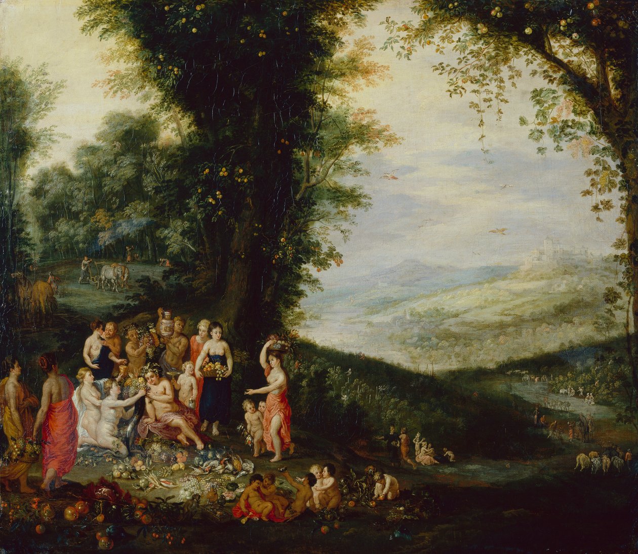 The Triumph of Bacchus (olja på panel) av Jan II and Balen Jan van Brueghel