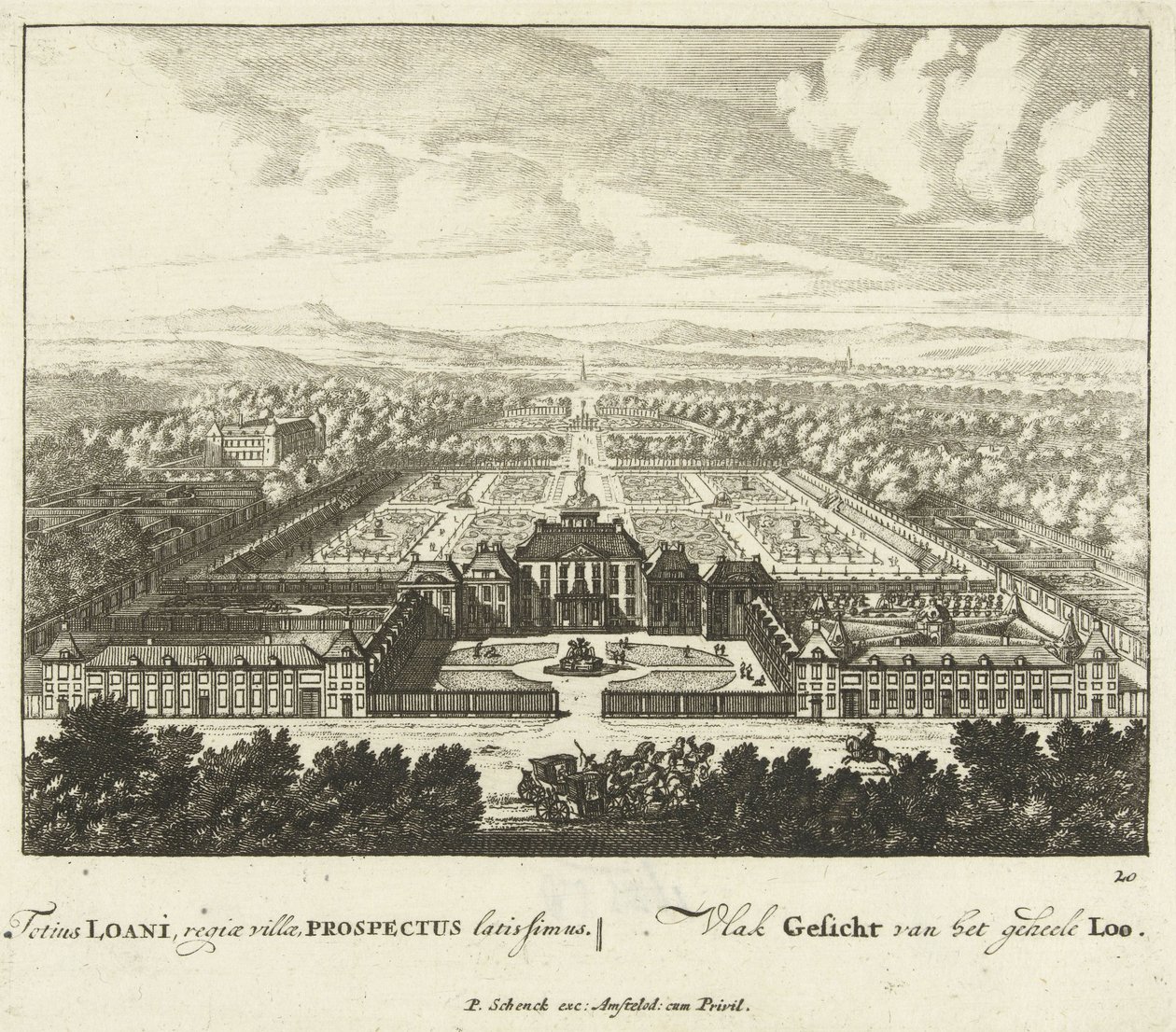 Utsikt över Het Loo-palatset, 1694-97 av Jan I van Call