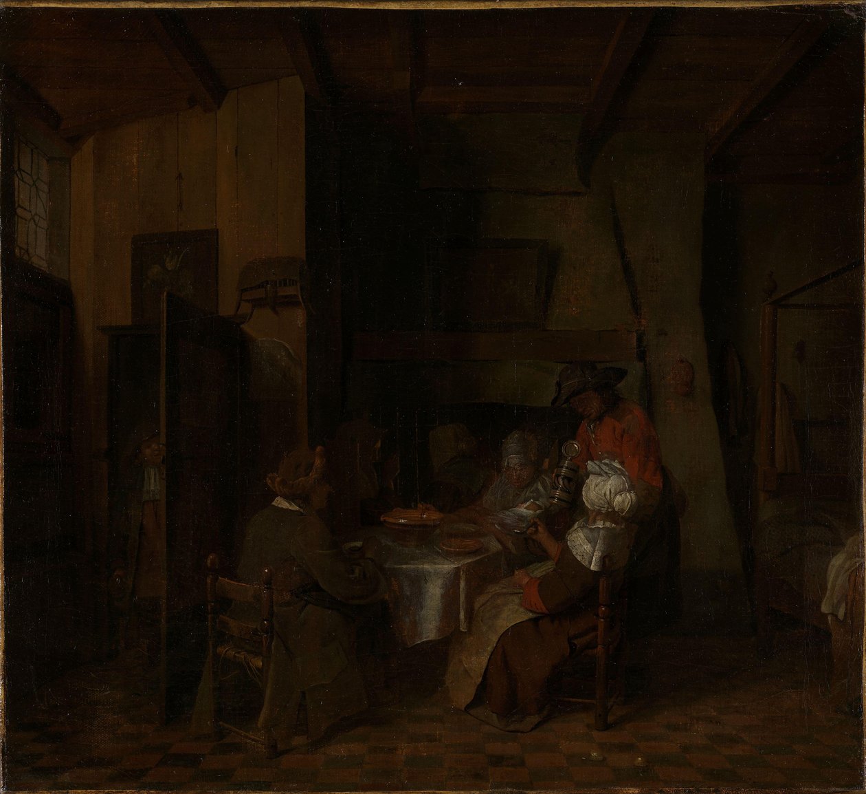 En familjemåltid i en bondstuga av Jan Josef Horemans the elder