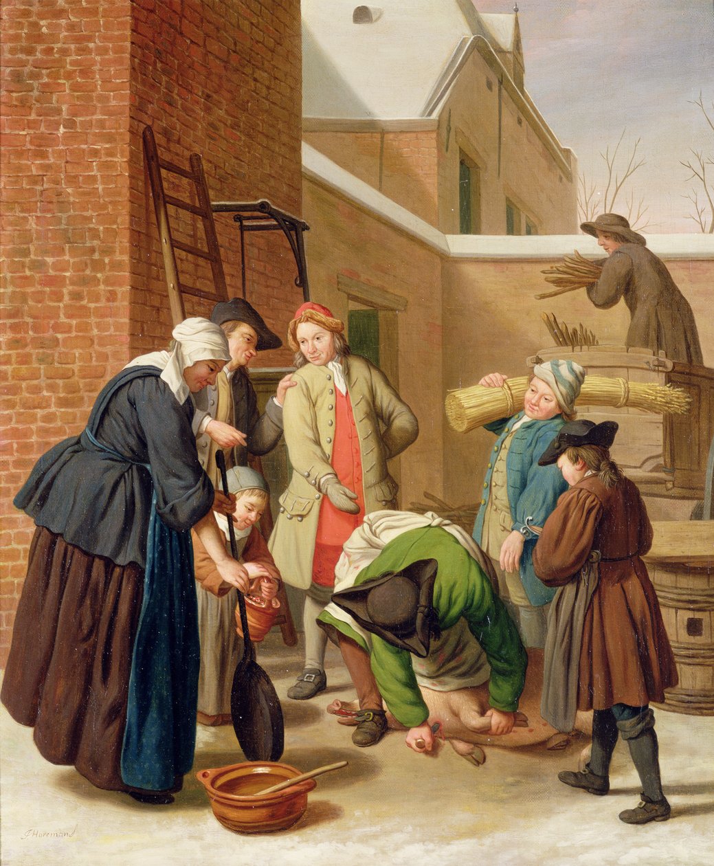De fyra årstiderna, vinter (olja på duk) av Jan Josef the Elder Horemans