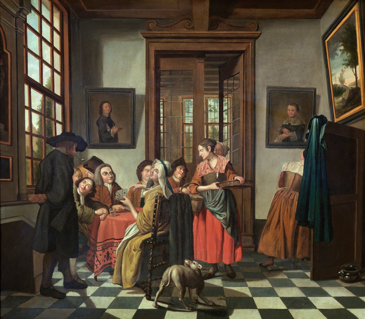 Kortspel (olja på duk) av Jan Josef the Younger Horemans