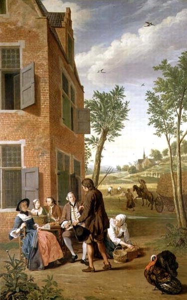 Figurer i ett landskap (en av en serie om fyra) av Jan Josef the Younger Horemans