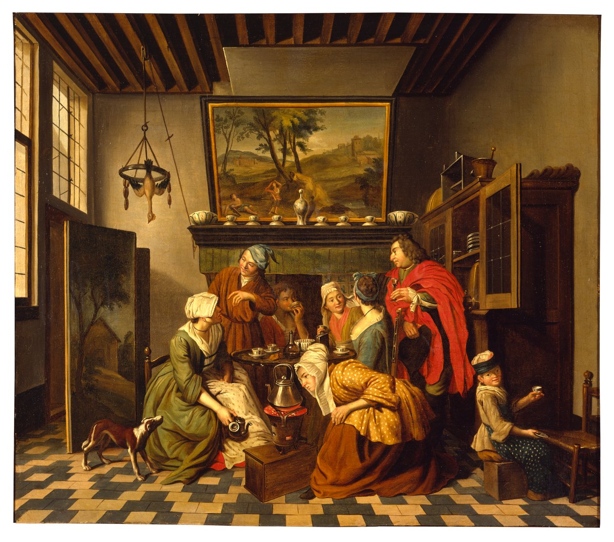 Tea Time (olja på duk) av Jan Josef the Younger Horemans