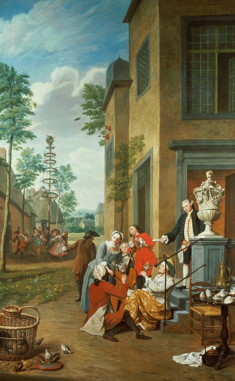 Villagers Merrymaking (en av en serie om fyra) av Jan Josef the Younger Horemans