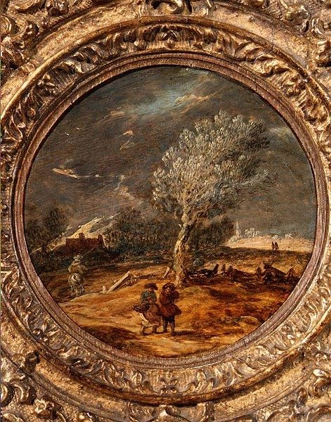 Figurer som korsar en hed med en frisk vind som blåser av Jan Josefsz. van (circle of) Goyen