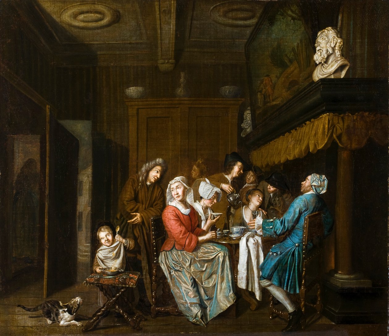 En Tea Party. av Jan Joseph Horemans the Elder