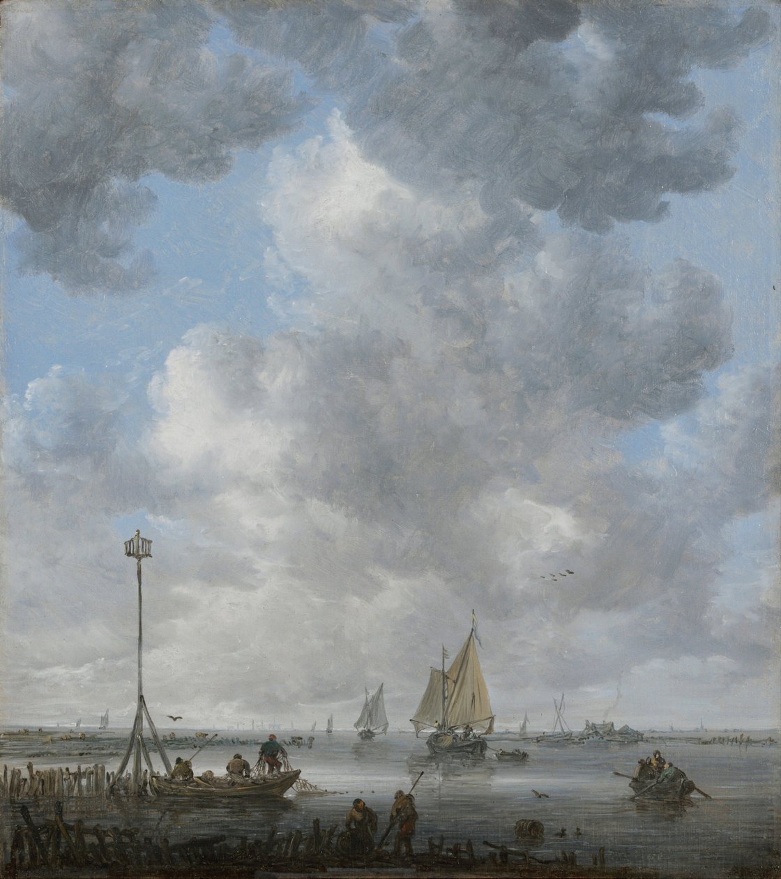 A Calm - Goyen, Jan Josefsz, van (1596-1656) - Mellan 1645 och 1649 - Olja på trä - 36,1x32,1 - Szepmuveszeti Muzeum, Budapest av Jan Josephsz van Goyen