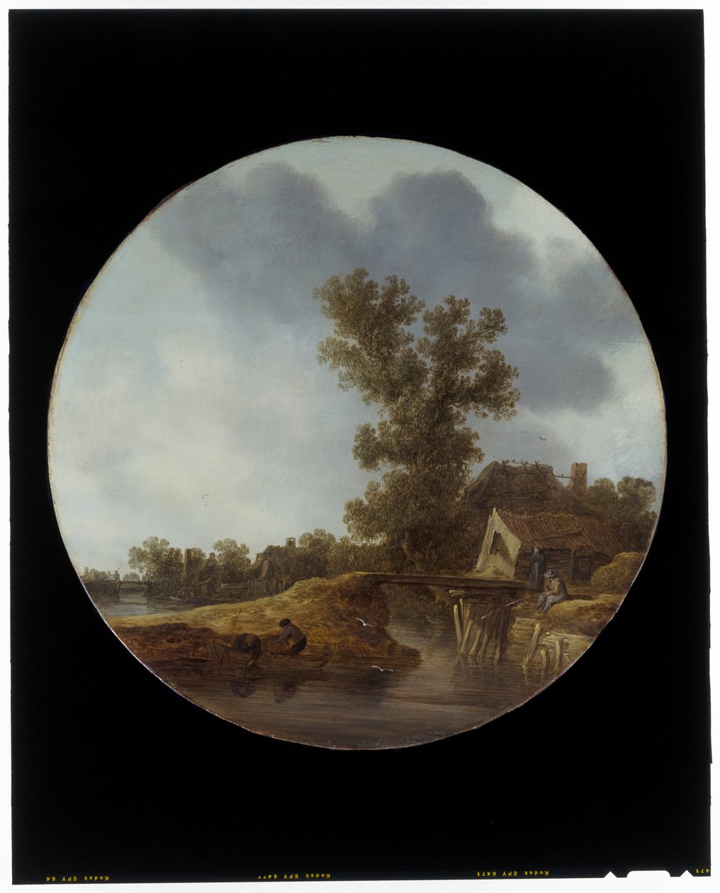 Ett flodlandskap med sportfiskare av Jan Josephsz van Goyen