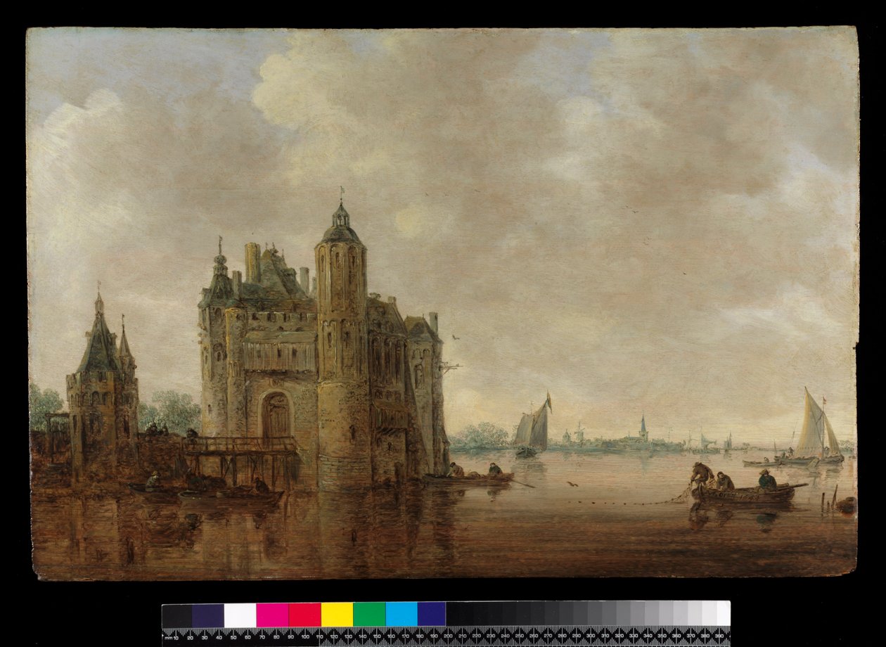 En vattenport vid en mynning, 1644 av Jan Josephsz van Goyen