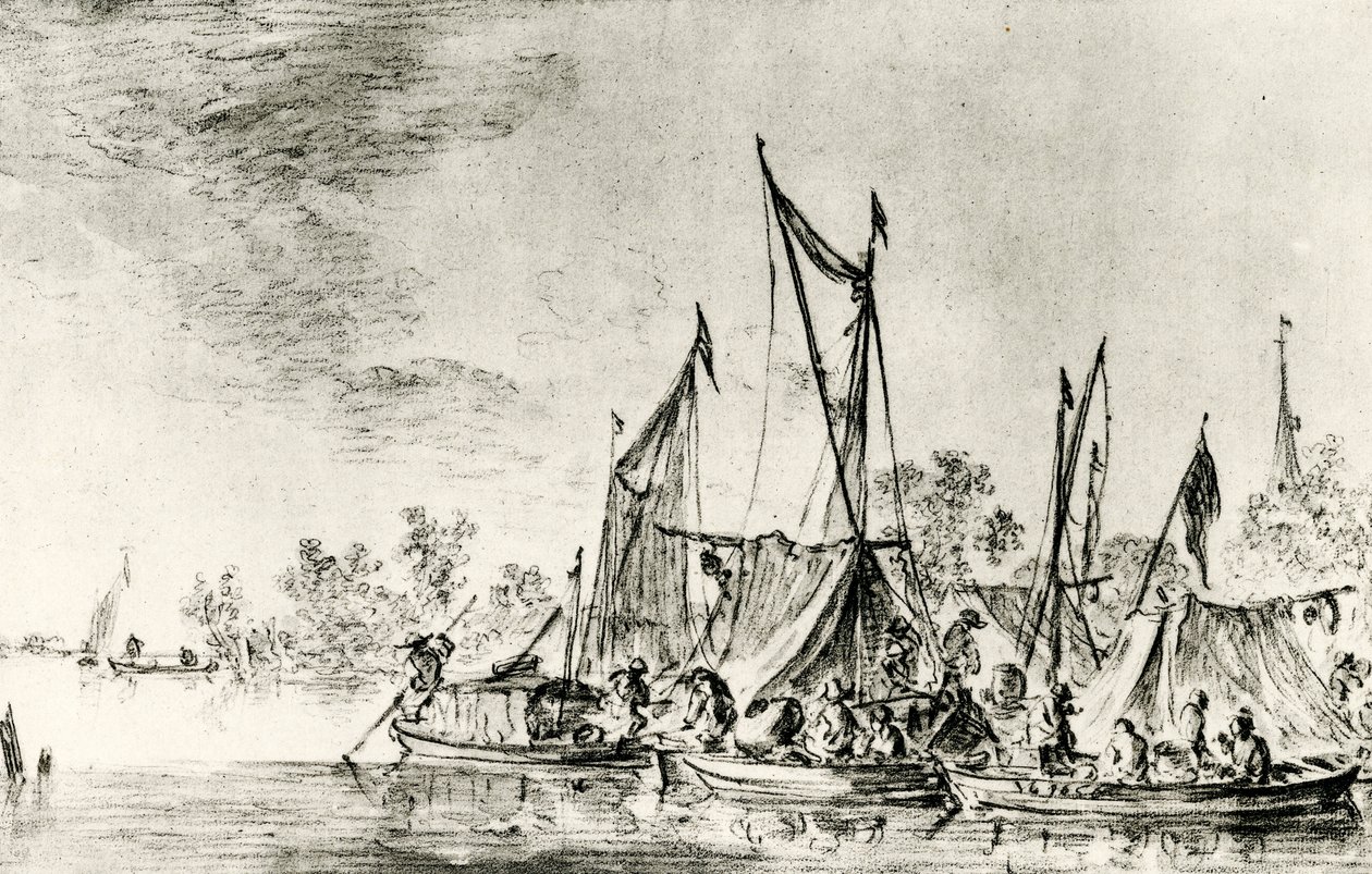 Holländskt kanallandskap av Jan Josephsz van Goyen