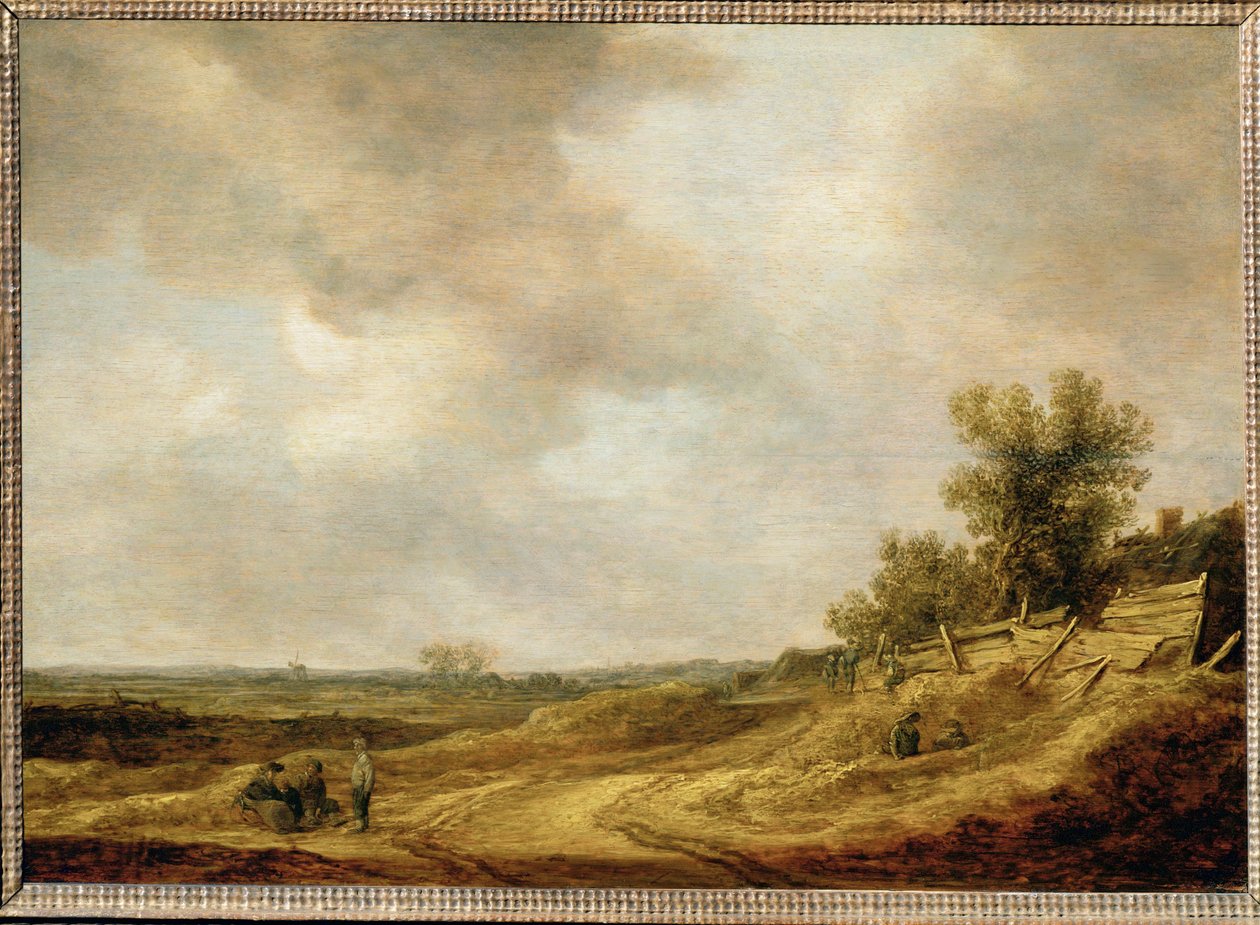 Platt landskap (målning på ekved) av Jan Josephsz van Goyen