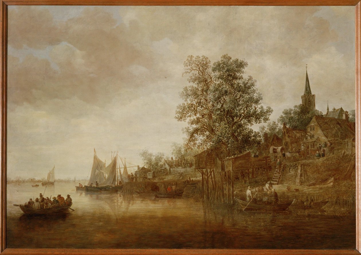 Flodlandskap (målning på duk) av Jan Josephsz van Goyen