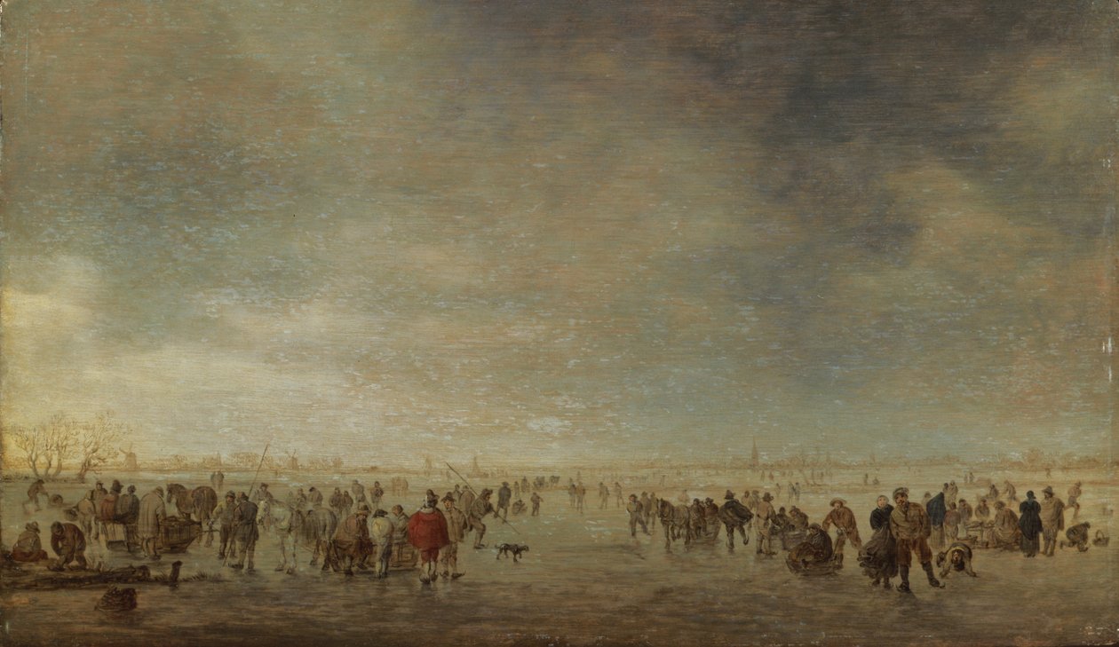 Skridskoåkare, 1641 av Jan Josephsz van Goyen