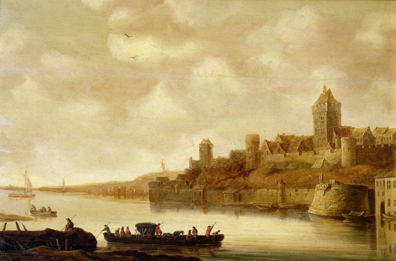 Utsikt över Nijmegen, Nederländerna efter 1643 av Jan Josephsz van Goyen