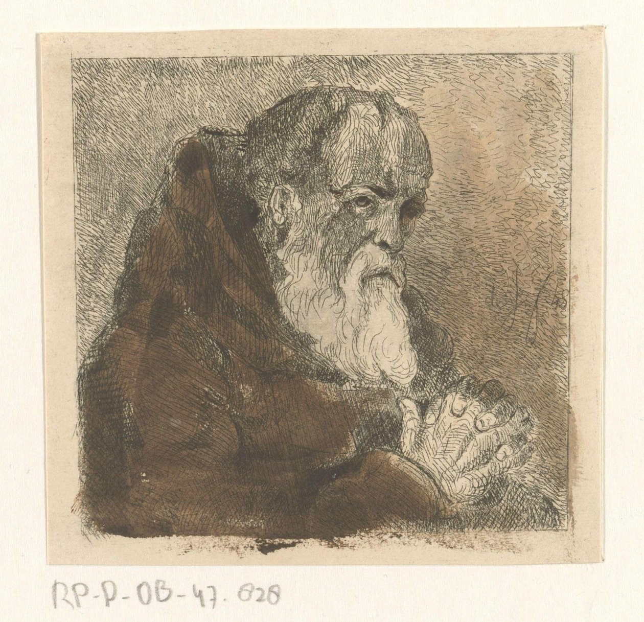 Bedande munk av Jan Karel Jacob de Jonge