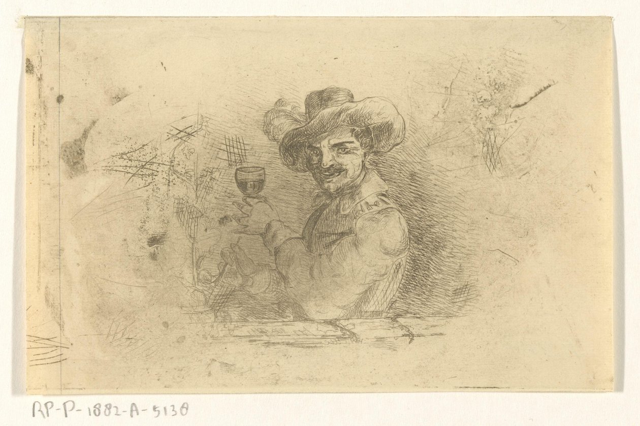 Soldat med upphöjt glas av Jan Karel Jacob de Jonge