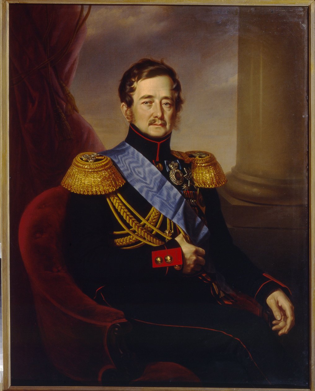 Porträtt av Ivan Fyodorovich Paskevich, greve av Erivan, vicekung i kungariket Polen (Porträtt av I.F. Paskevich, greve av Erivan, vicekung av kungariket Polen). Målning av Jan Ksawery Kaniewski (1805-1867), olja på duk av Jan Ksawery Kaniewski
