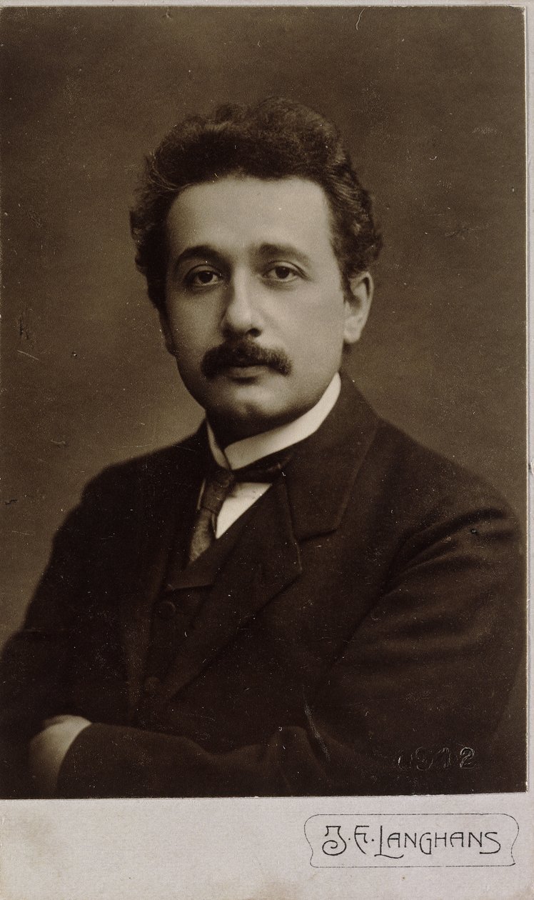 Carte-de-visite-porträtt av Albert Einstein taget i Prag 1912, 1912 av Jan Langhans