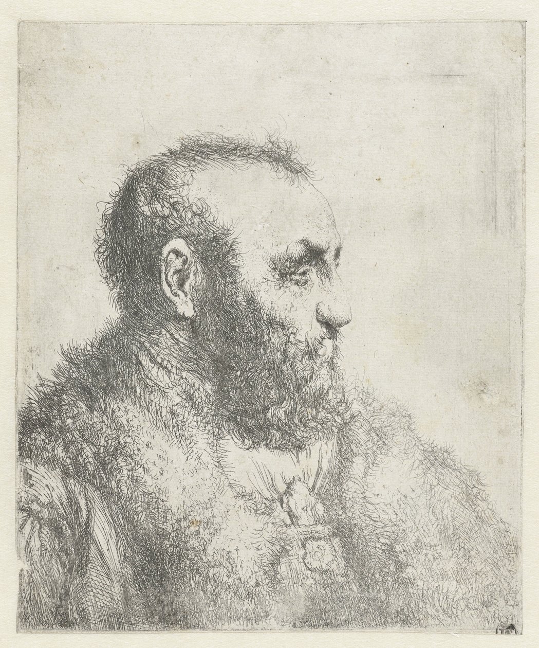 Byst av en gammal man med päls av Jan Lievens