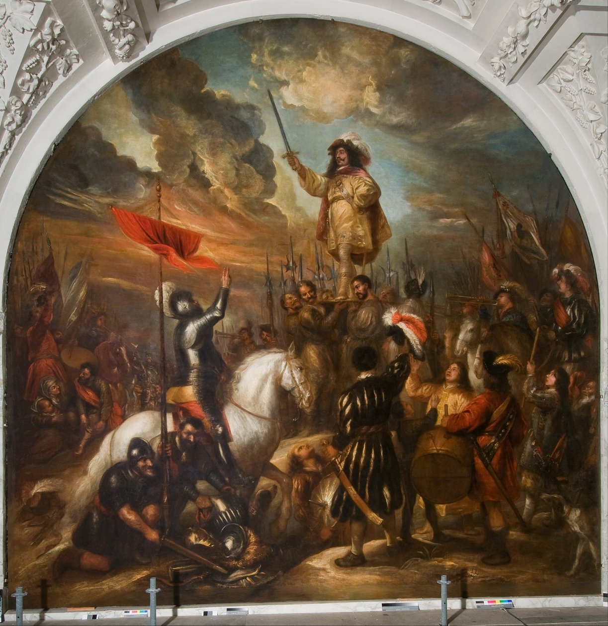 Brinio upphöjd på en sköld av Jan Lievens