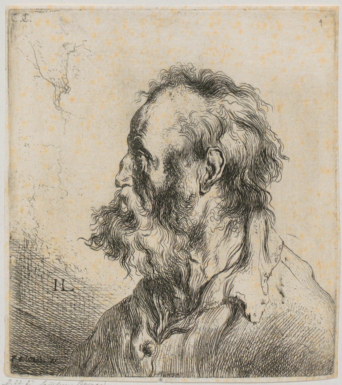 Bröstbild av en skäggig äldre man av Jan Lievens
