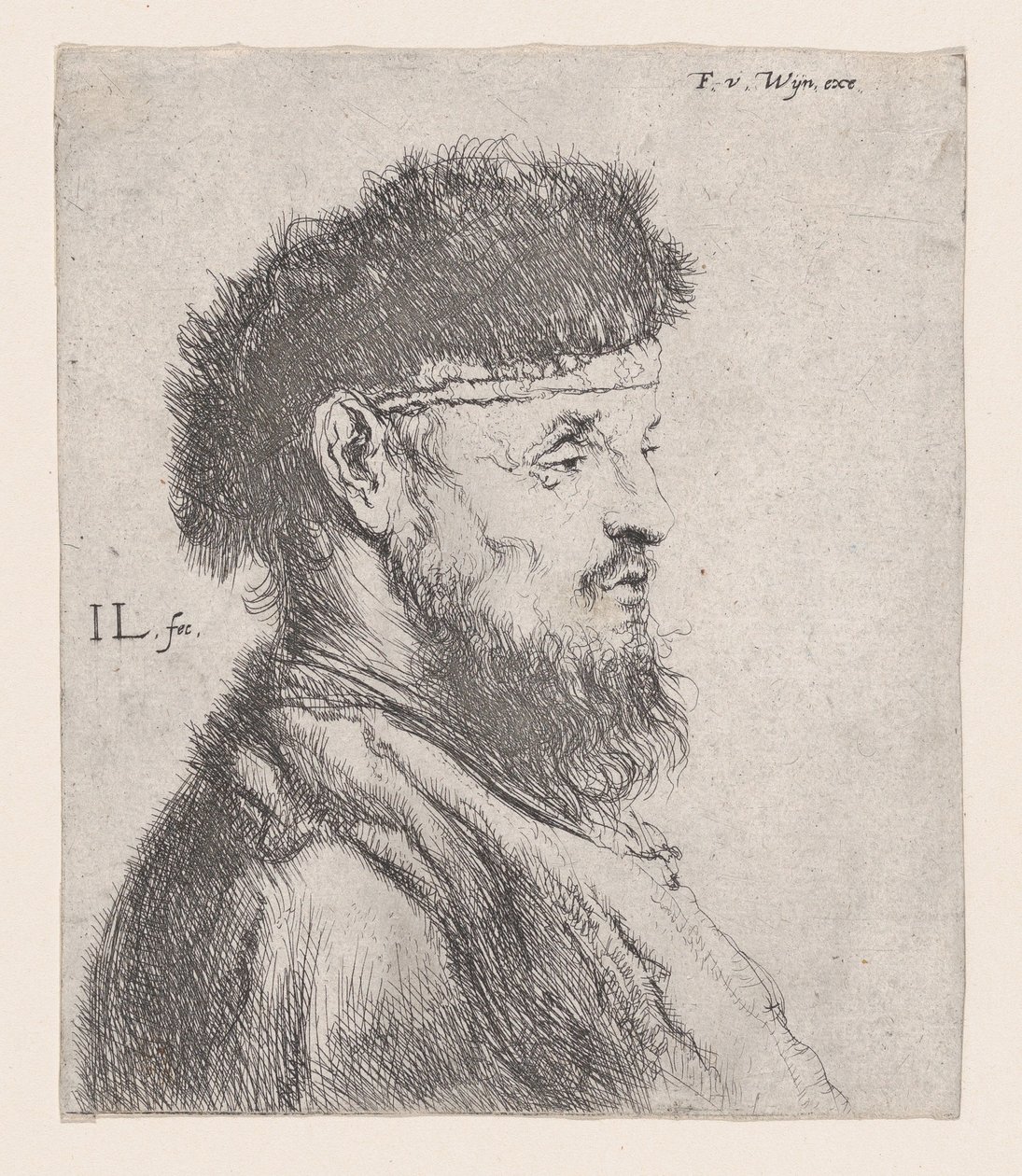 Byst av en man med en pälsmössa, 1600-talet. av Jan Lievens