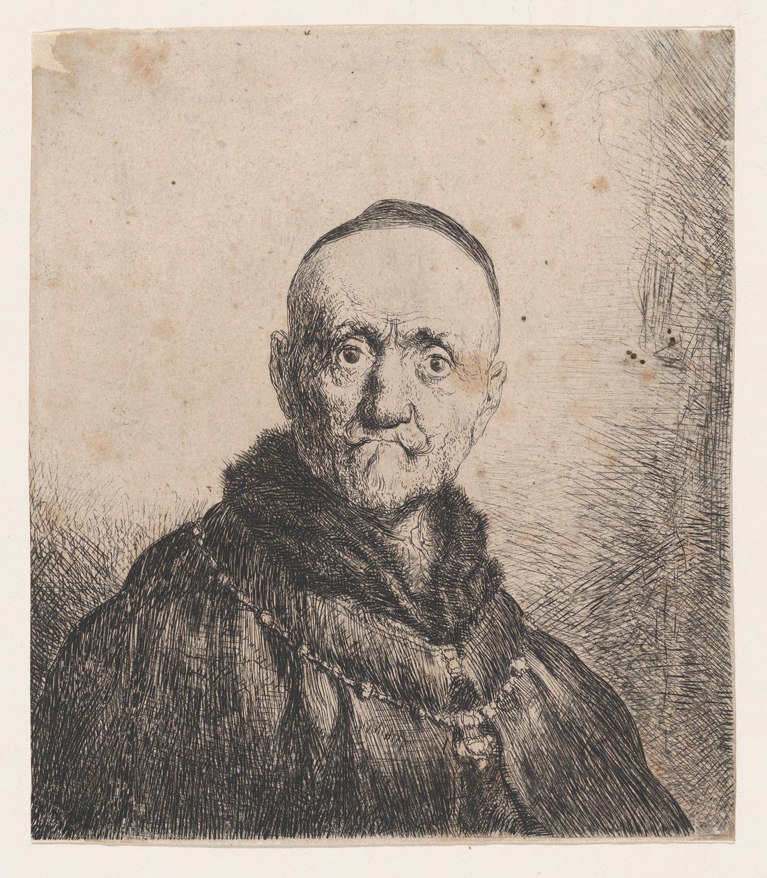 Byst av en gammal man, frontal, 1600-talet. av Jan Lievens