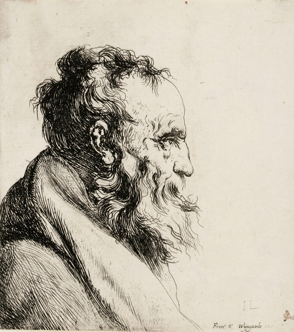 Byst av en gammal man, vänd åt höger av Jan Lievens