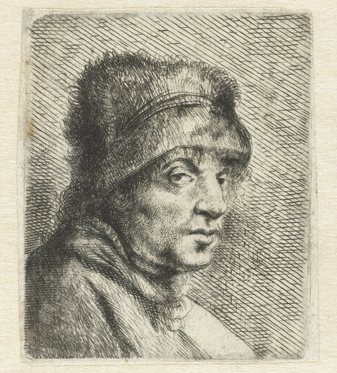 Huvudet på en man med hatt Variae Effigies a Joanne Livio (serietitel) av Jan Lievens