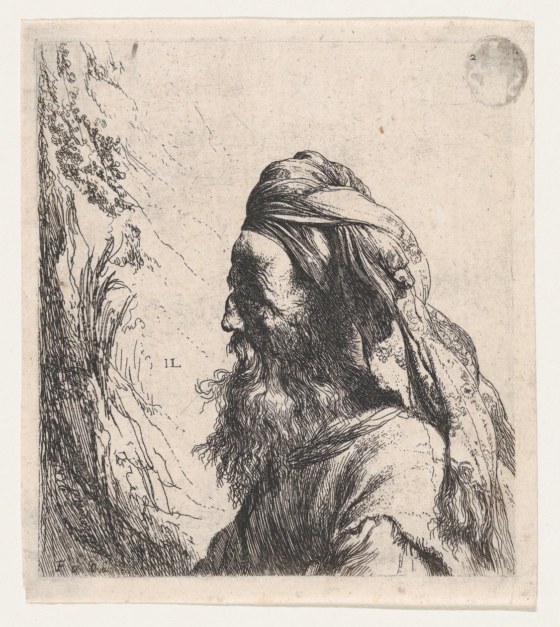 Man med turban vänd åt vänster av Jan Lievens