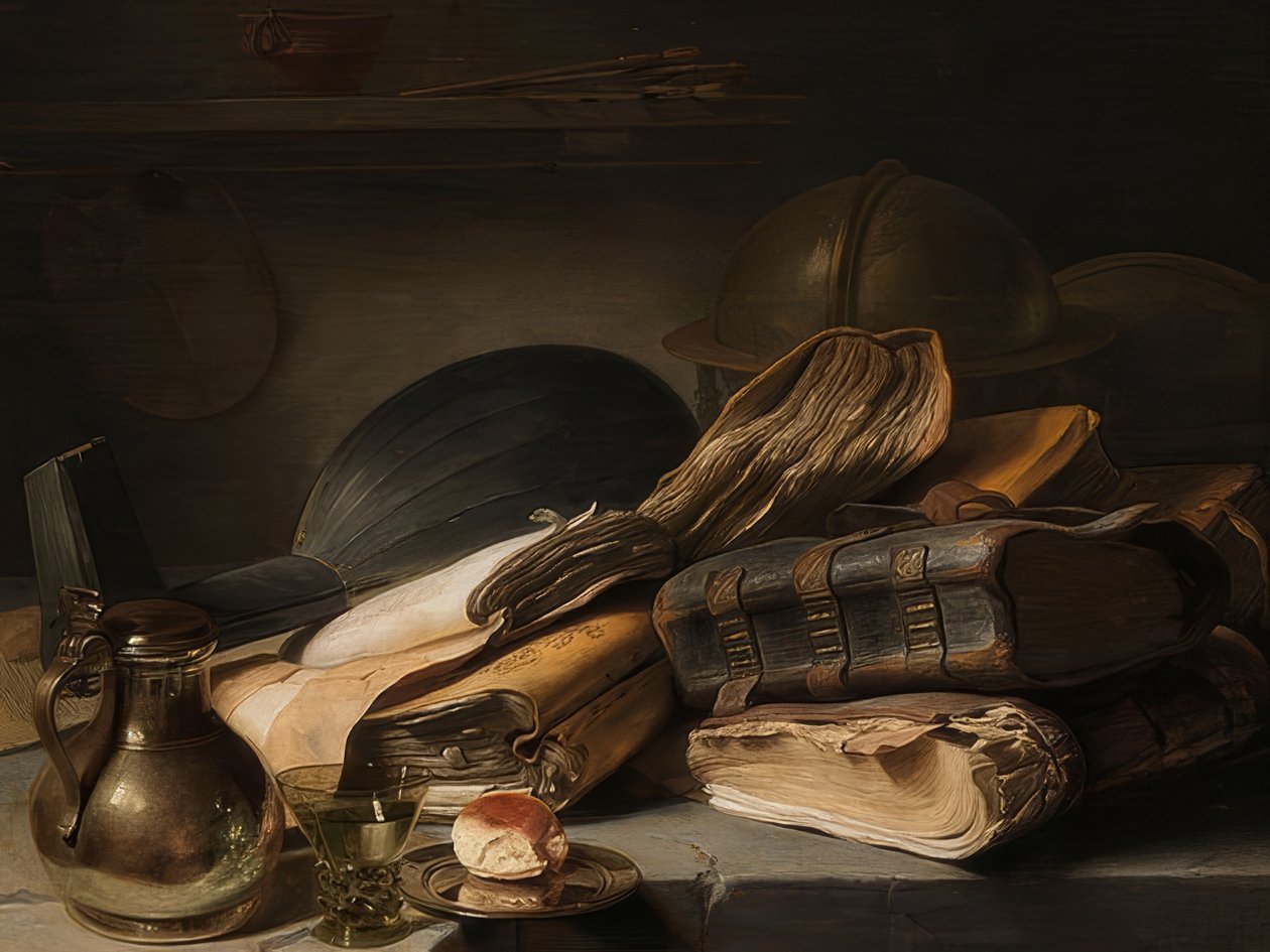 Stilleben med böcker. Omkring 1627-28 av Jan Lievens
