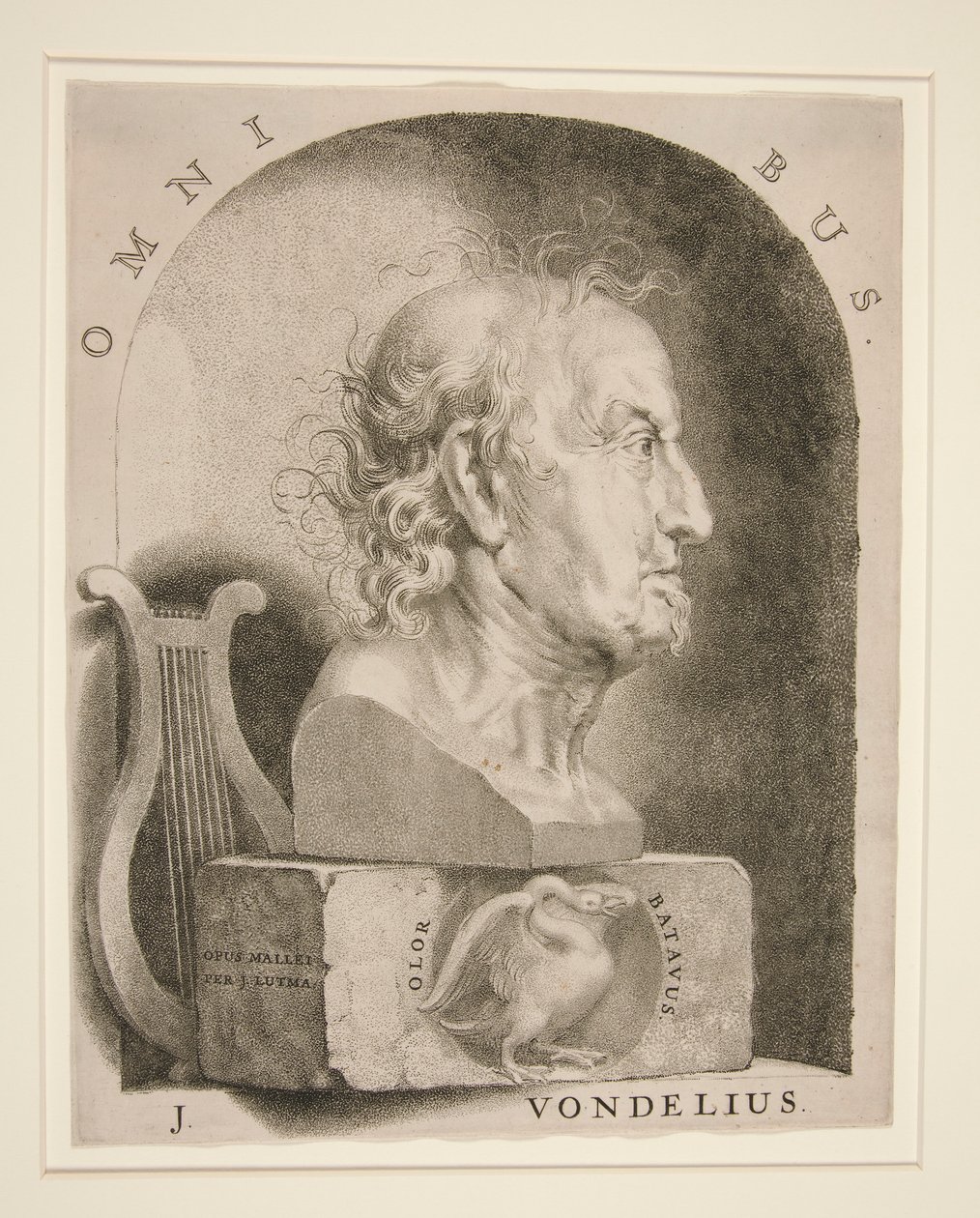 Porträtt av Joost van den Vondel (1587-1679) av Jan Lutma The Younger
