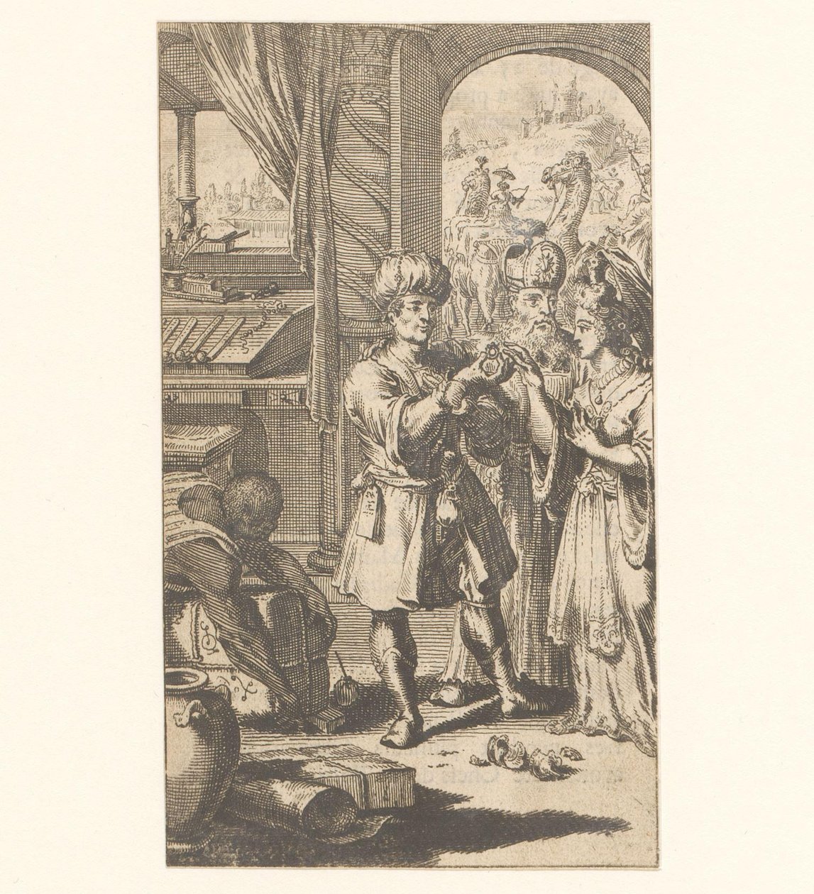Vigselceremoni mellan Muhammed och Chadja av Jan Luyken (possibly)