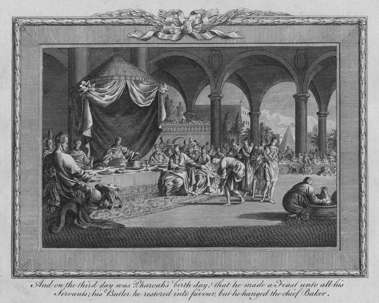 Och på den tredje dagen var faraos födelsedag... sent 1600-tidigt 1700-tal. av Jan Luyken