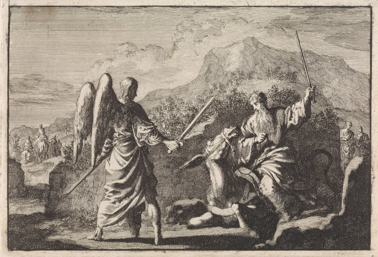 Bileam (Balaäm) en de engel av Jan Luyken