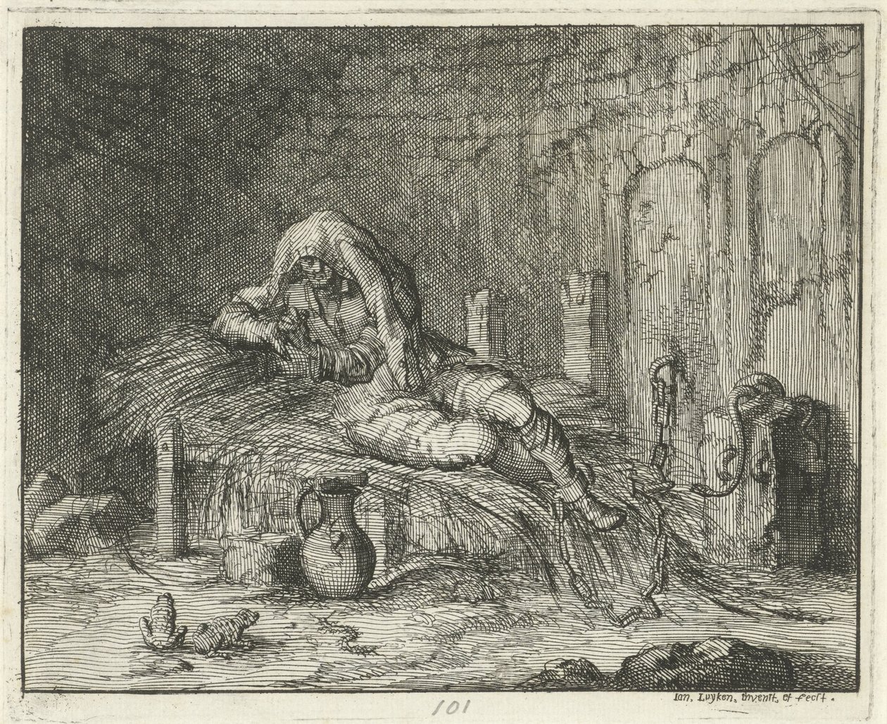 Georg Wanger i fängelset i Bressanone, 1591 av Jan Luyken