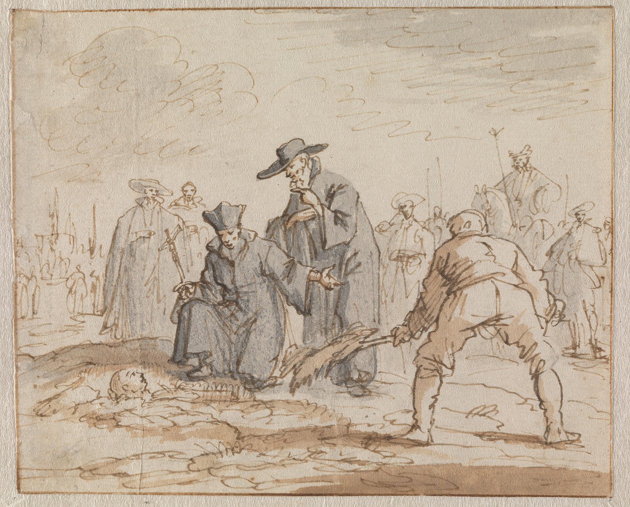Anneke van den Hoves levande begravning i Bryssel, 1591 av Jan Luyken