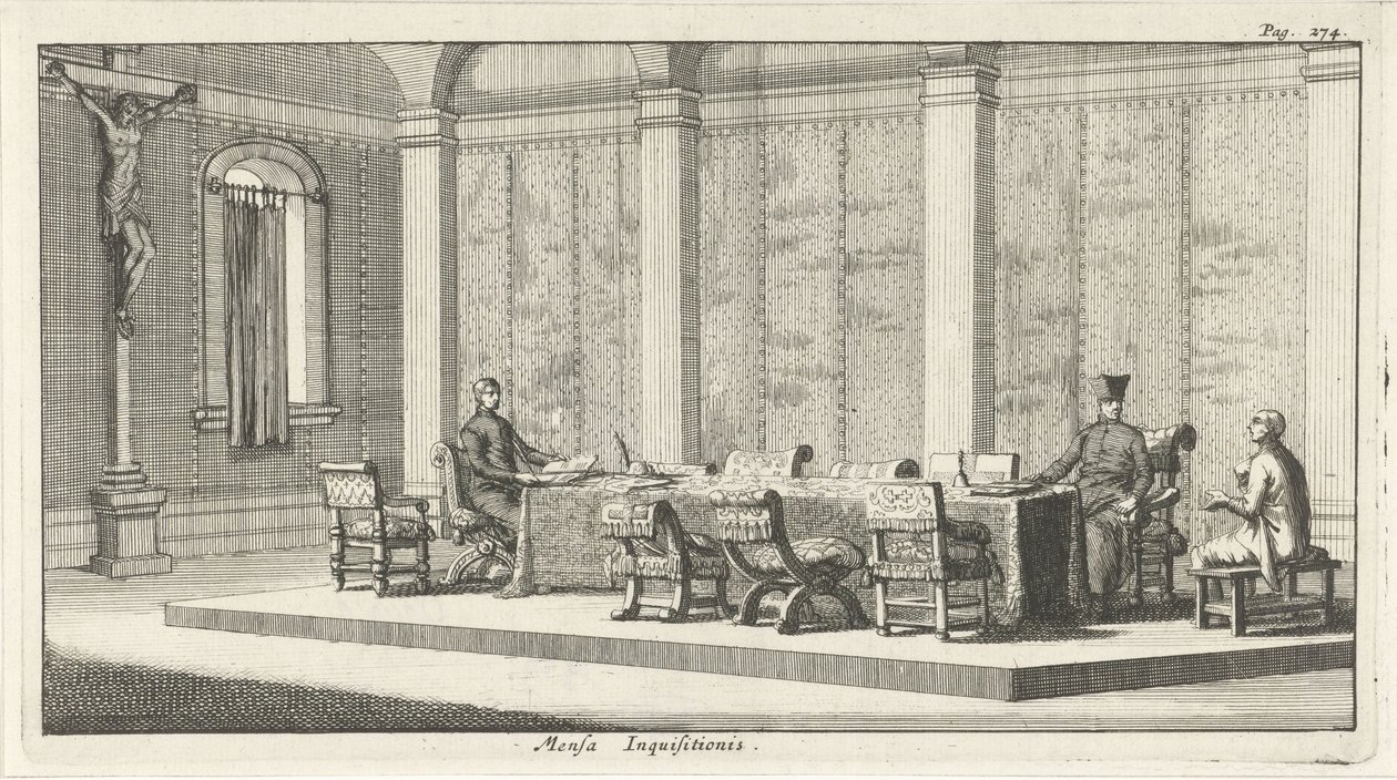 Jesuiter dömer en anklagad av Jan Luyken