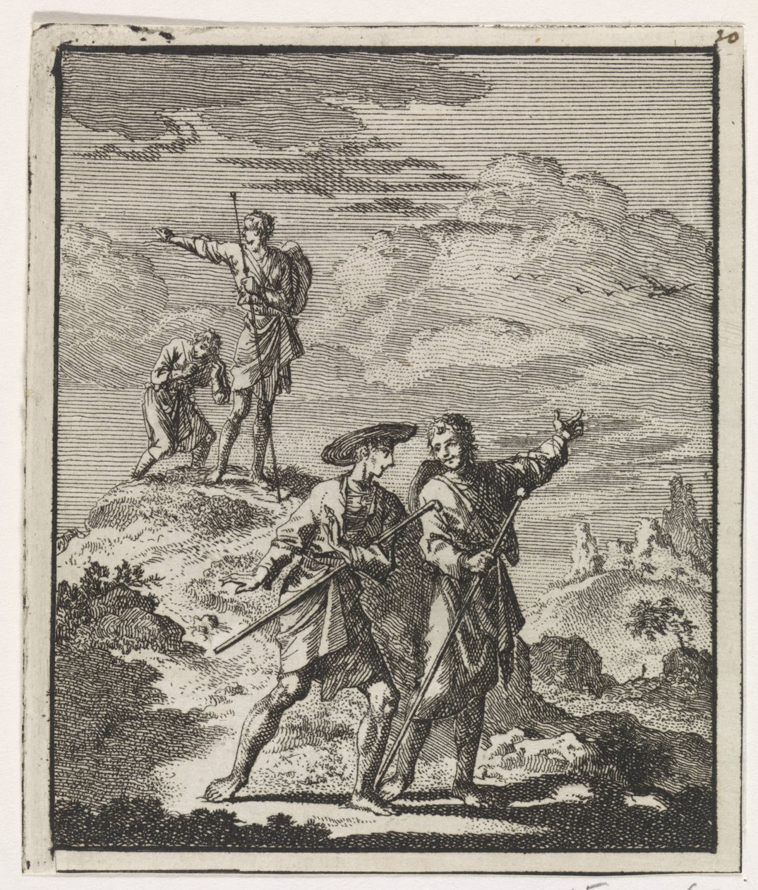 Pilgrimer i ett bergslandskap av Jan Luyken