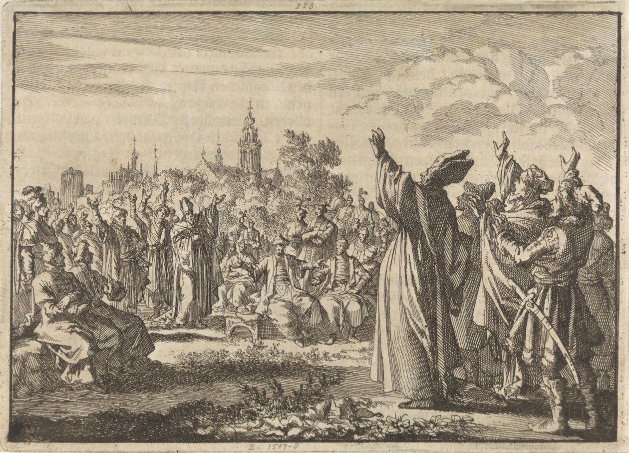 Polsk riksdag där Augustus II den Starke utropades till kung av den ena parten och franska Ludvig av Bourbon-Conti av den andra, 1697 av Jan Luyken